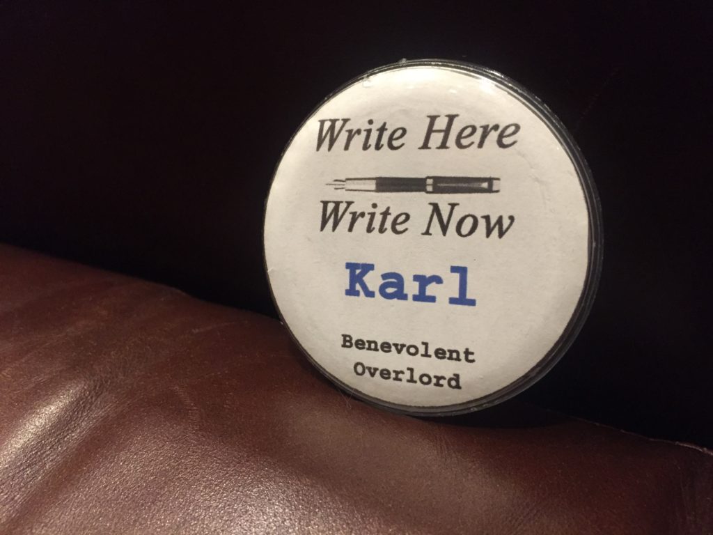 Write Here, Write Now name button for Karl, Benevolent Overlord