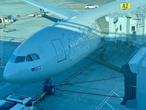 SAS aircraft awaiting passengers